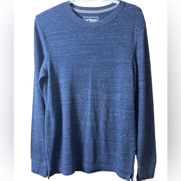 Men’s Urban Pipeline Blue Crewneck Long Sleeve Thermal Shirt Size Medium Casual - Picture 2 of 5